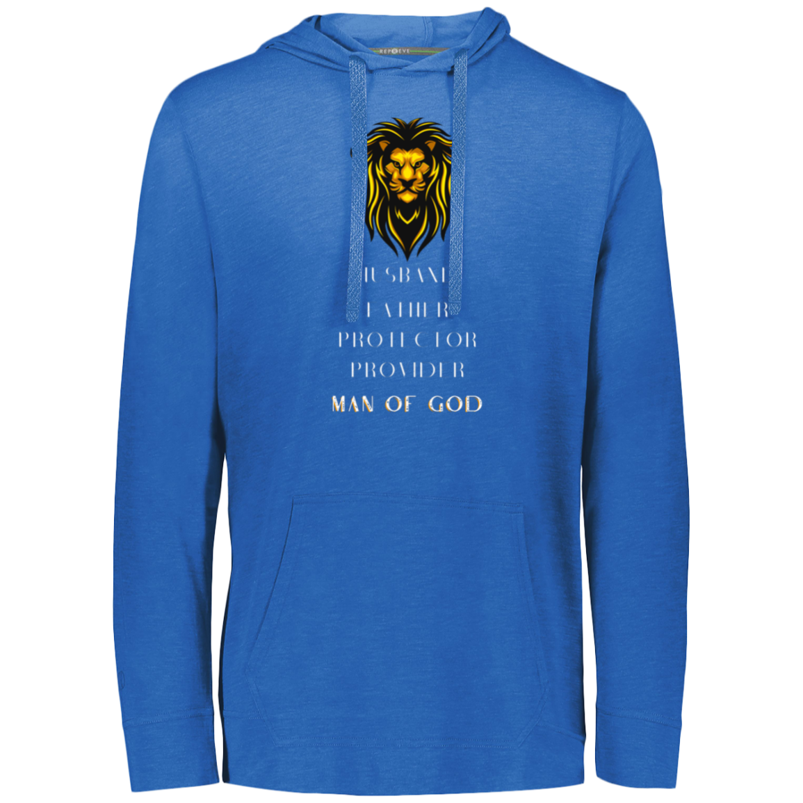 MAN OF GOD Eco Triblend T-Shirt Hoodie (White Wording)