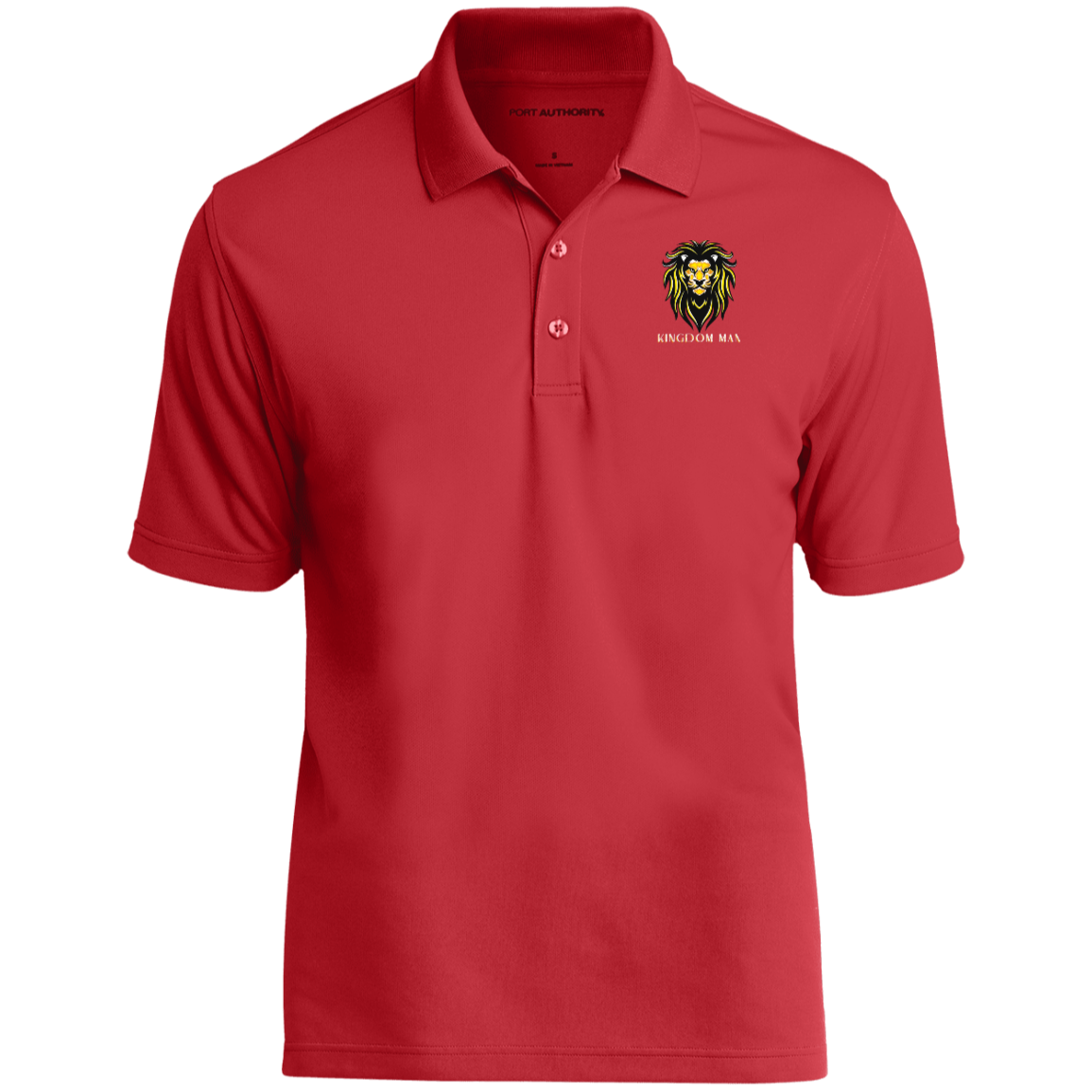 KINGDOM MAN Jersey Polo Shirt (White Logo Accent)