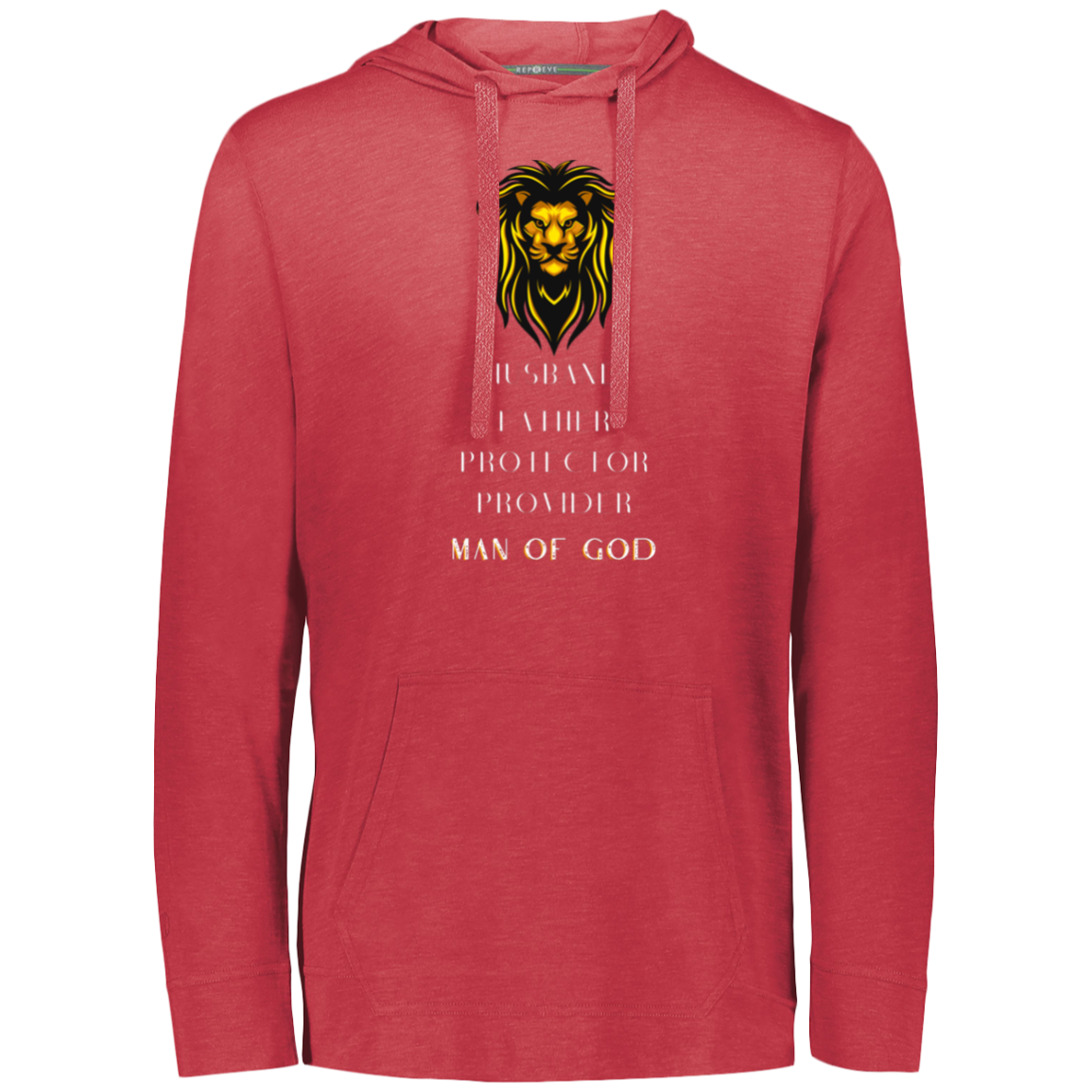 MAN OF GOD Eco Triblend T-Shirt Hoodie (White Wording)