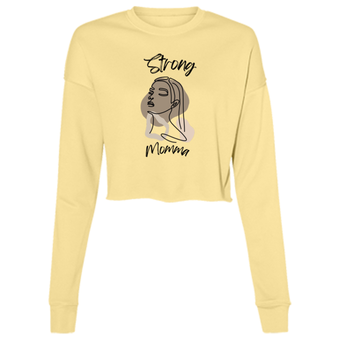 STRONG MOMMA  Cropped Fleece Crew