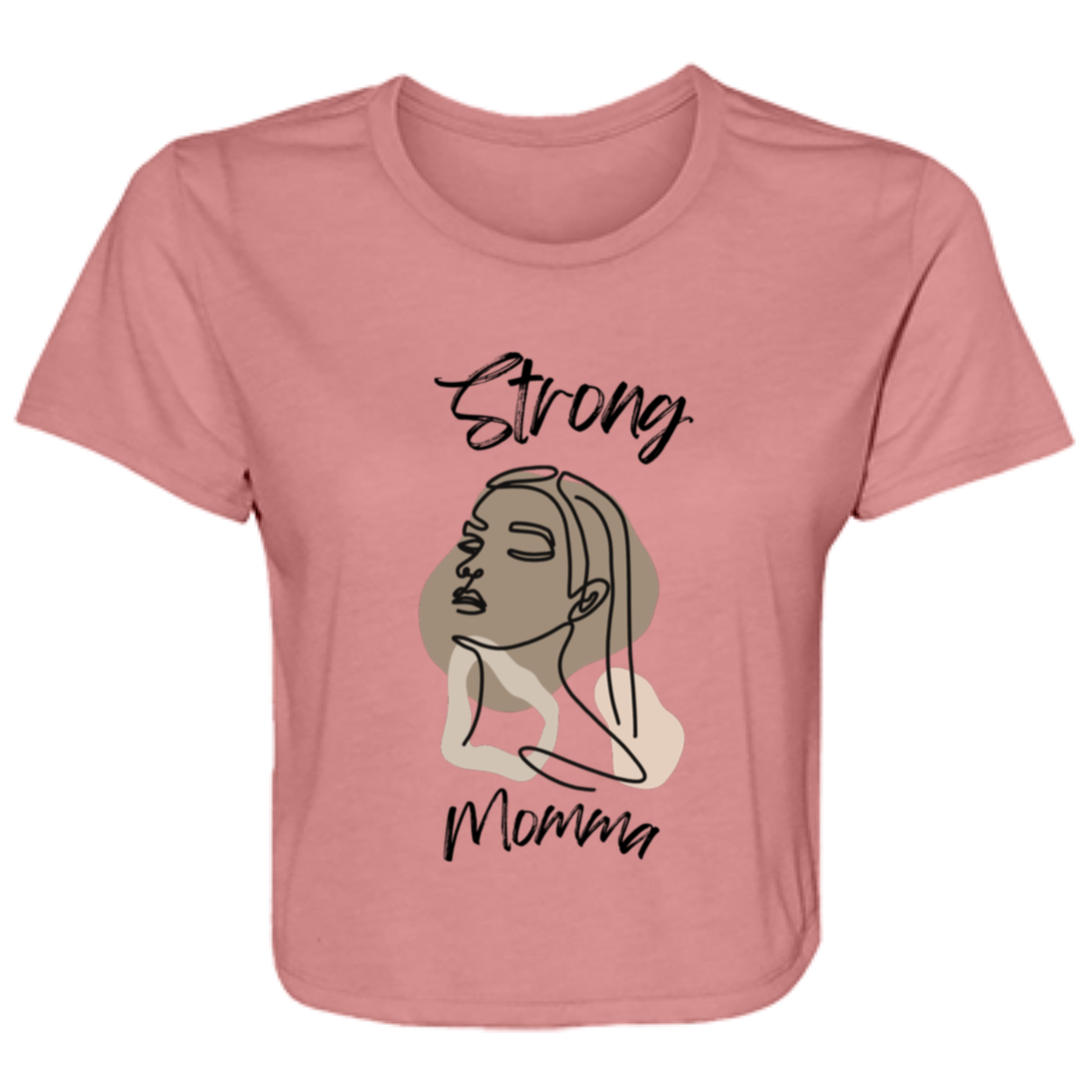 STRONG MOMMA Flowy Cropped Tee