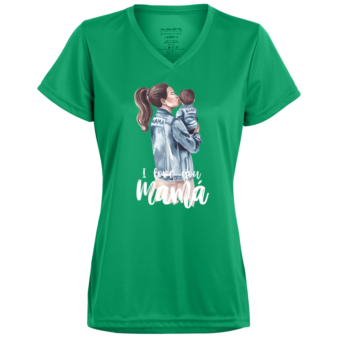 I LOVE YOU MOMMA Moisture-Wicking V-Neck Tee (Boy)