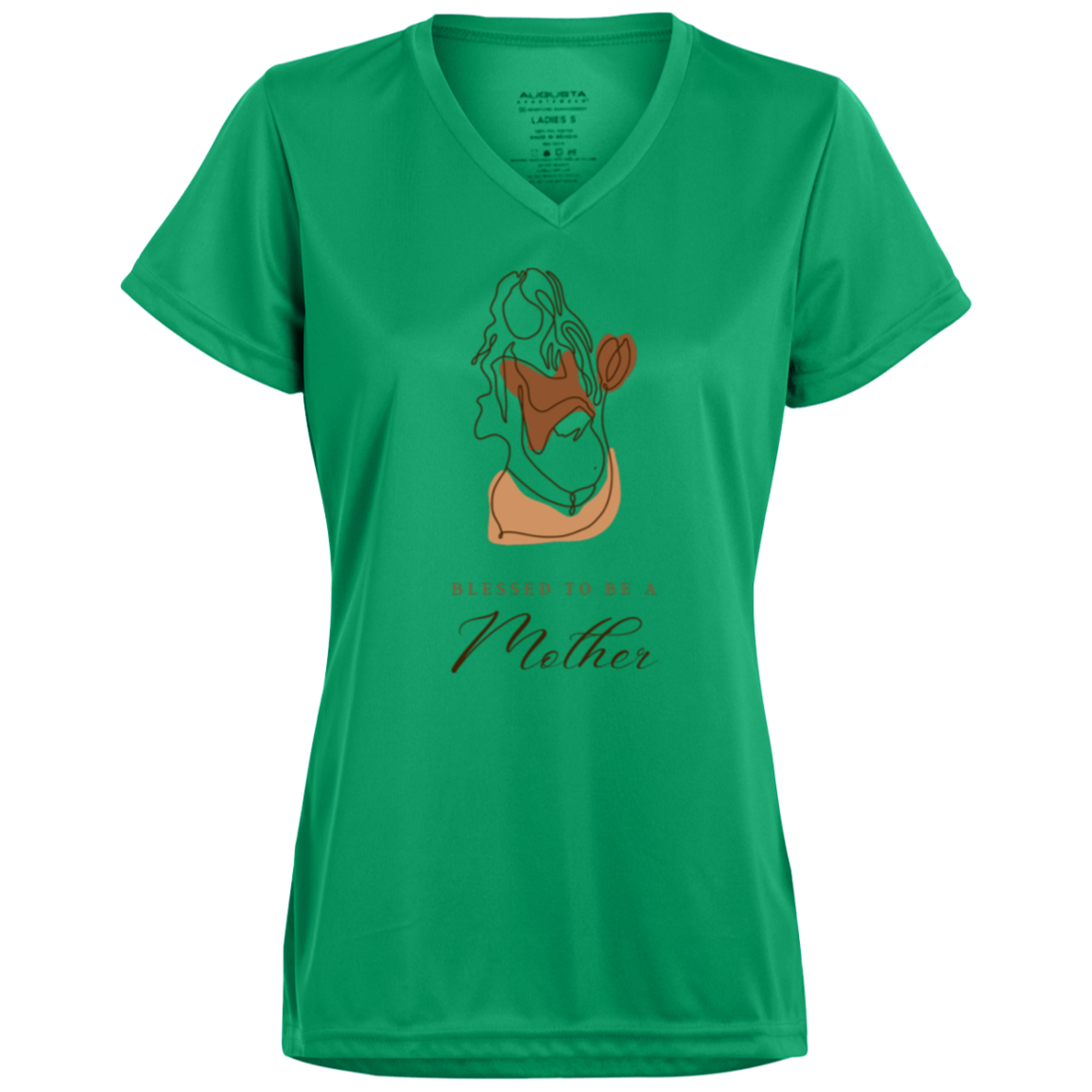 BLESSED TO BE A MOTHER Moisture-Wicking V-Neck Tee