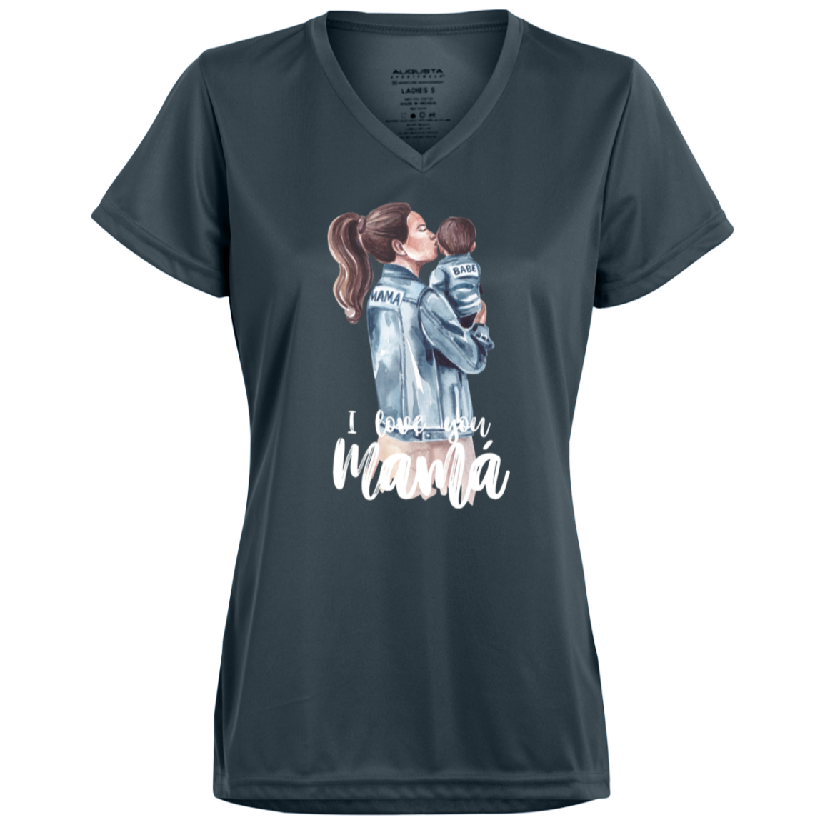 I LOVE YOU MOMMA Moisture-Wicking V-Neck Tee (Boy)