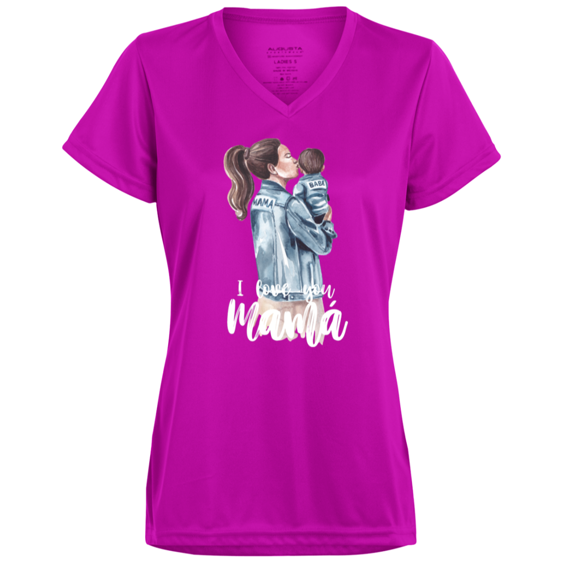 I LOVE YOU MOMMA Moisture-Wicking V-Neck Tee (Boy)