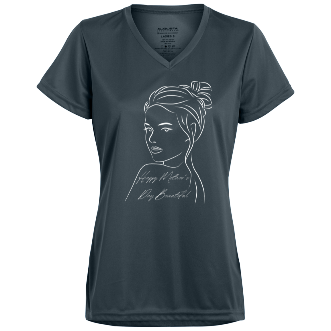 HAPPY MOTHER'S DAY BEAUTIFUL Moisture-Wicking V-Neck Tee