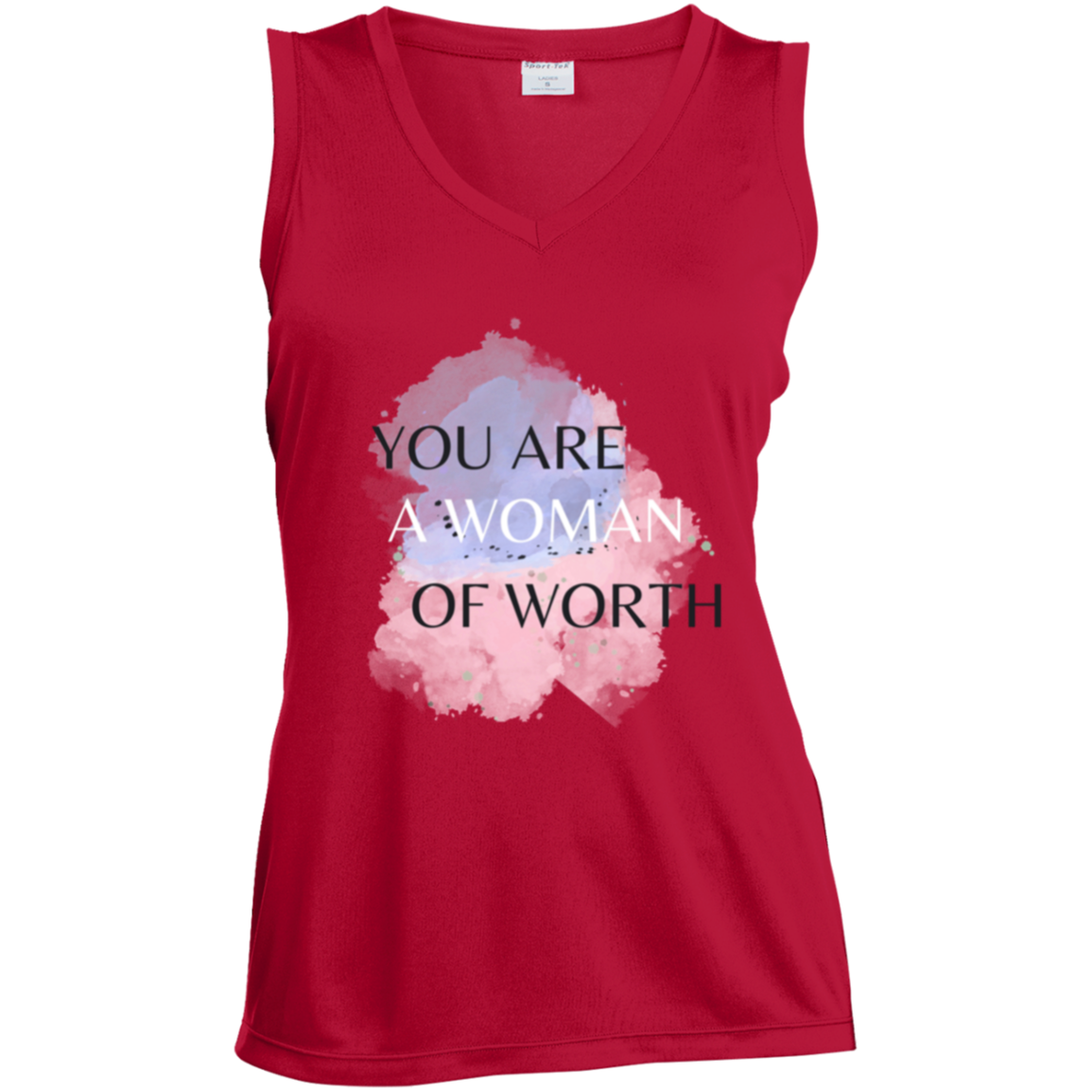 WOMAN OF WORTH Sleeveless V-Neck Performance Tee