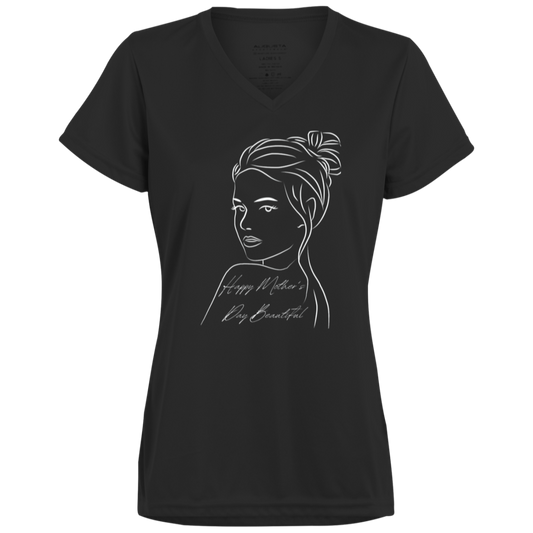 HAPPY MOTHER'S DAY BEAUTIFUL Moisture-Wicking V-Neck Tee