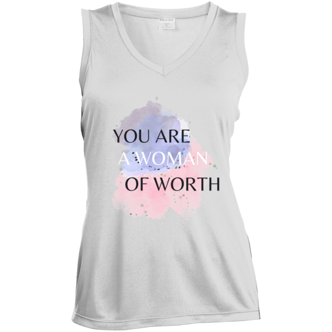 WOMAN OF WORTH Sleeveless V-Neck Performance Tee