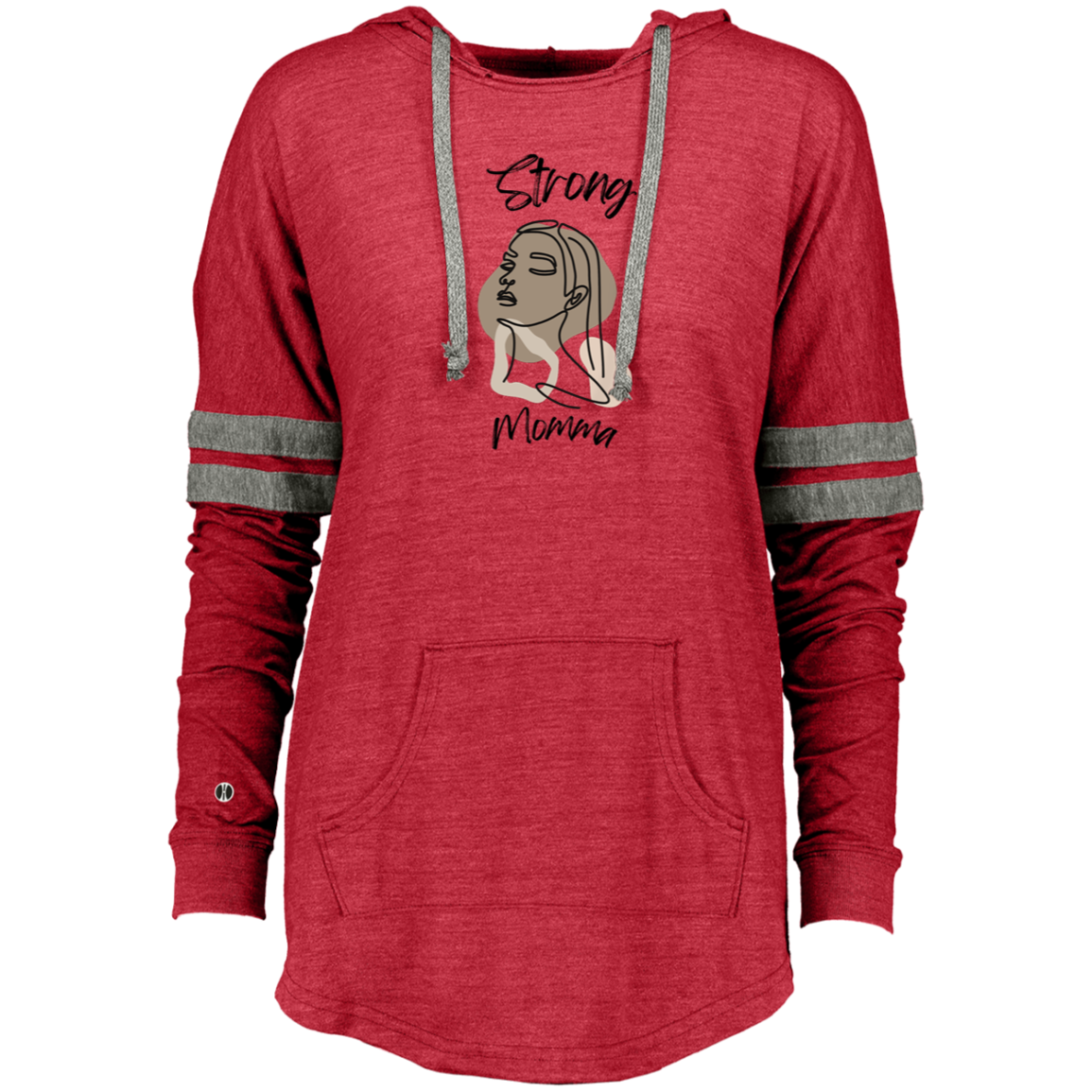 STRONG MOMMA Hooded Low Key Pullover
