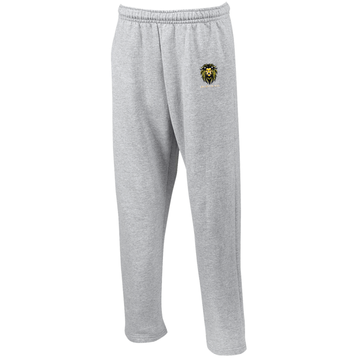 KIngdom Man GoldWhite 974MP Open Bottom Sweatpants with Pockets