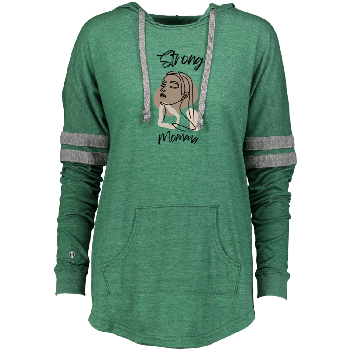 STRONG MOMMA Hooded Low Key Pullover