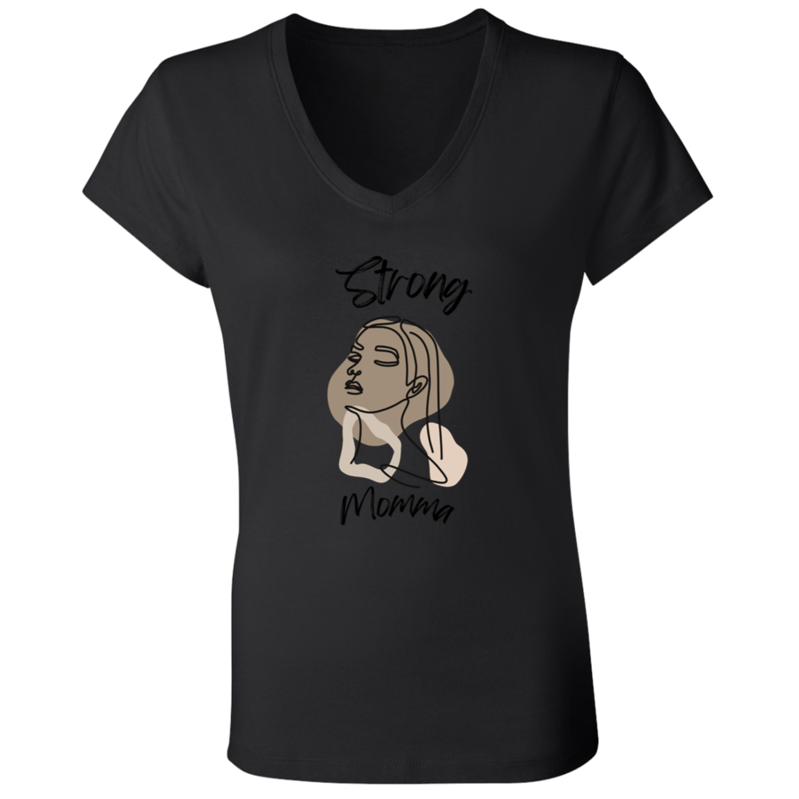 STRONG MOMMA Jersey V-Neck Tee Shirt