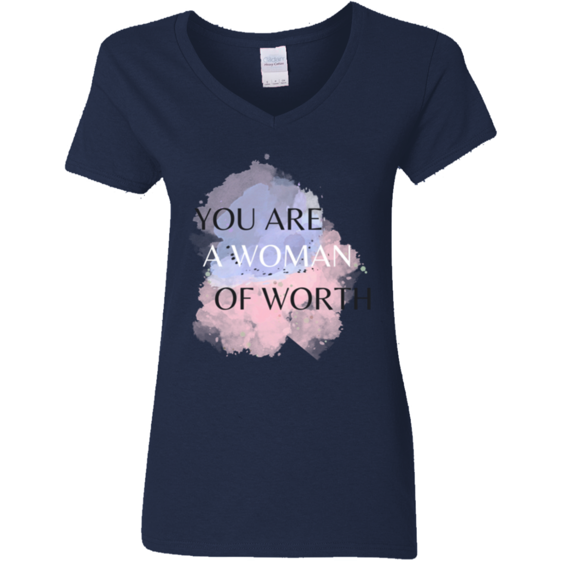 WOMAN OF WORTH 5.3 oz. V-Neck T-Shirt