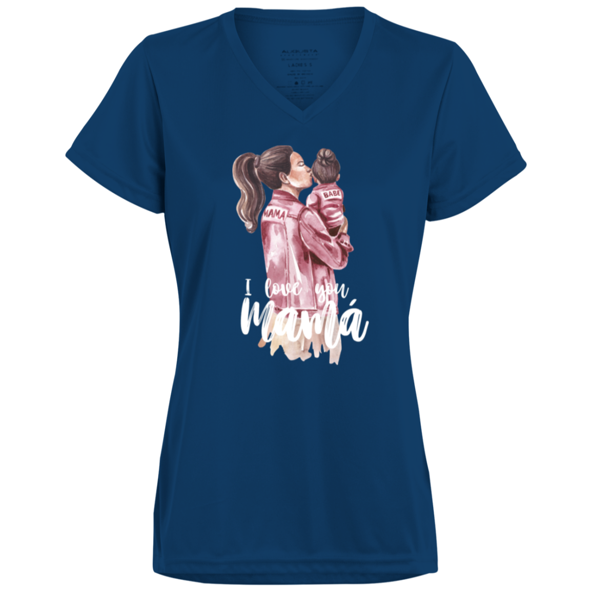 I LOVE YOU MOMMA Moisture-Wicking V-Neck Tee (Girl)