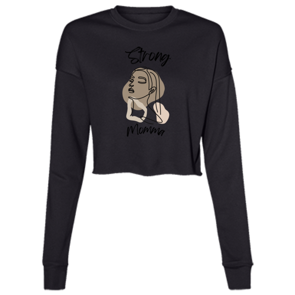 STRONG MOMMA  Cropped Fleece Crew