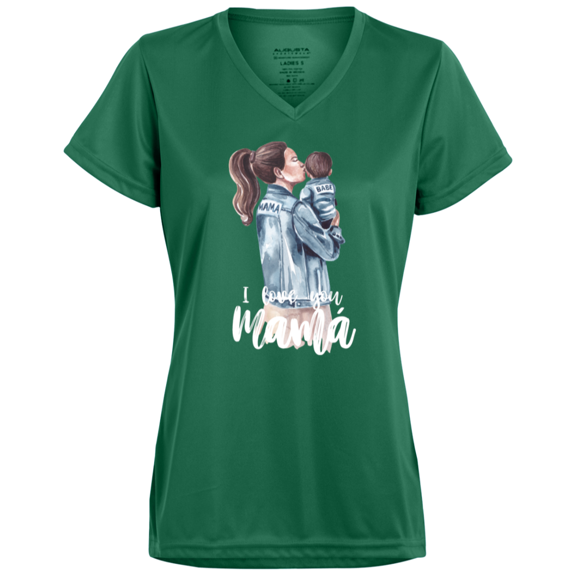 I LOVE YOU MOMMA Moisture-Wicking V-Neck Tee (Boy)