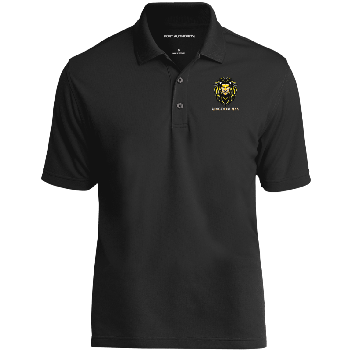 KINGDOM MAN Dry Zone UV Micro-Mesh Polo (White Logo Accent)