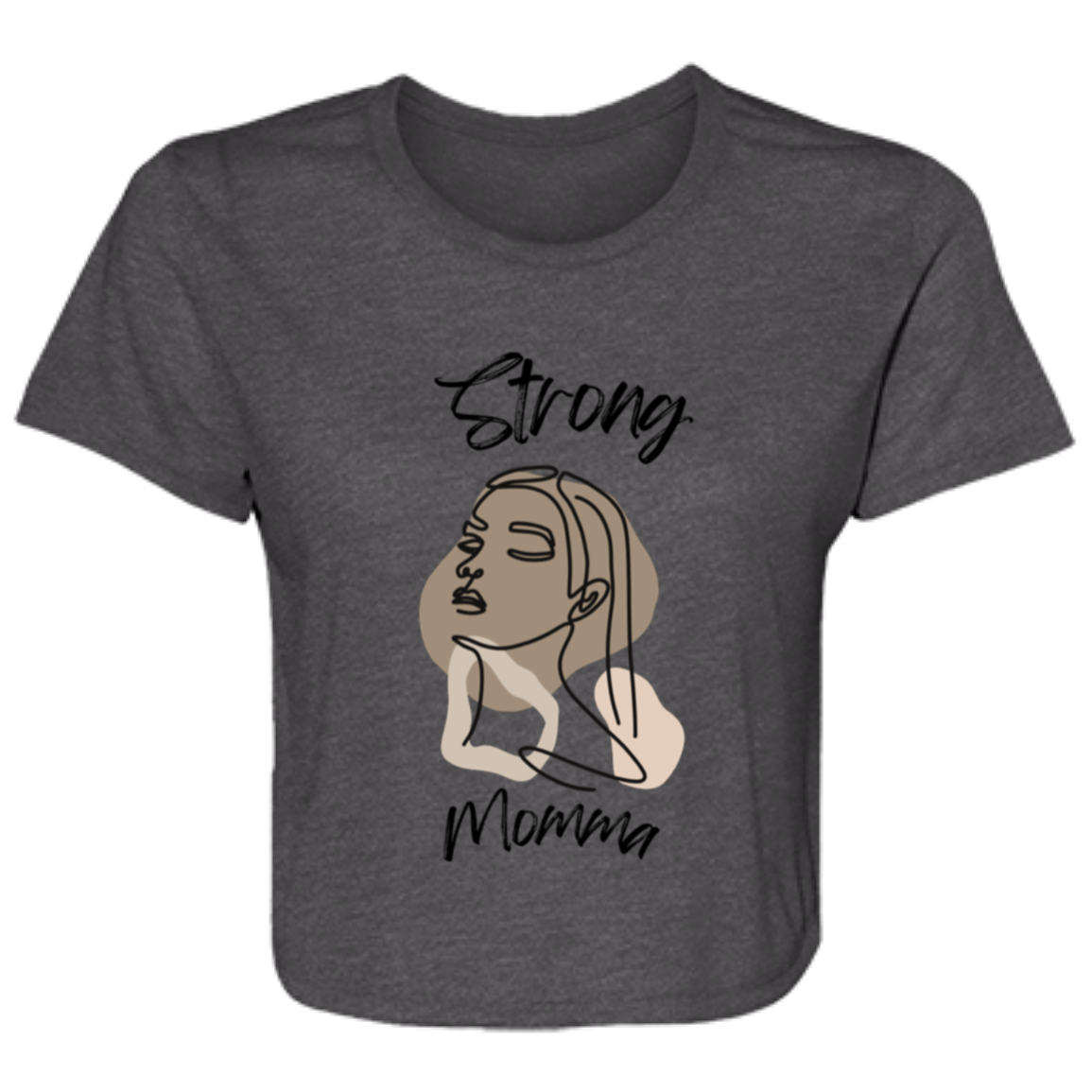 STRONG MOMMA Flowy Cropped Tee