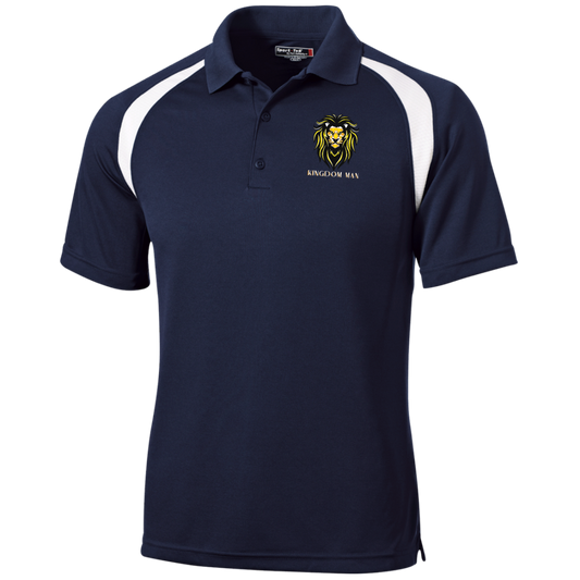KINGDOM MAN Moisture-Wicking Tag-Free Golf Shirt (White Logo Accent)