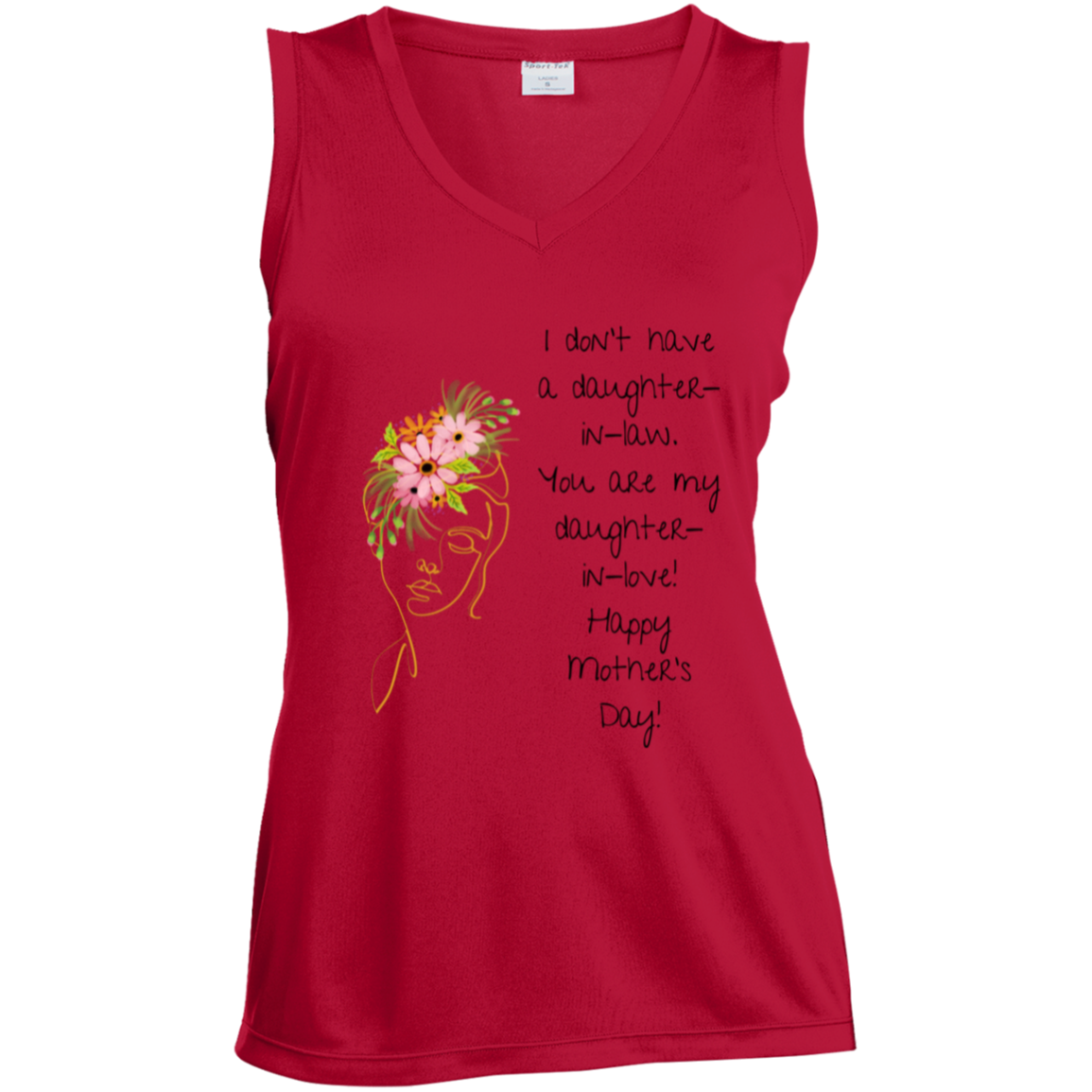 DAUGHTER IN LOVE Sleeveless V-Neck Performance Tee