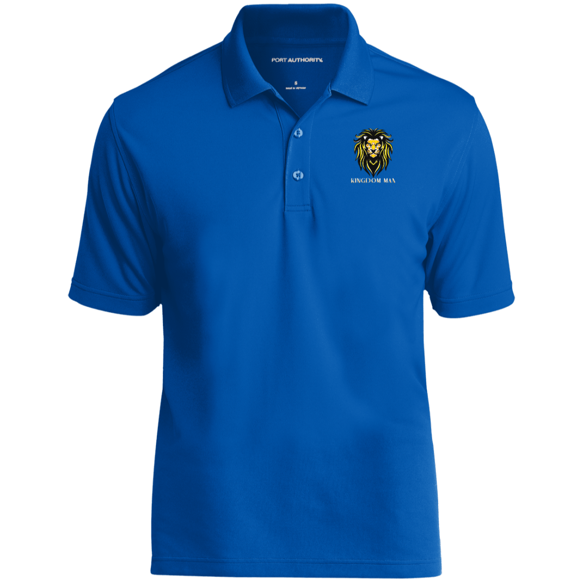 KINGDOM MAN Jersey Polo Shirt (White Logo Accent)