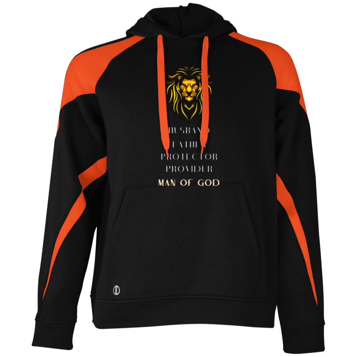 MAN OF GOD Athletic Color Block Fleece Hoodie (White Wording)