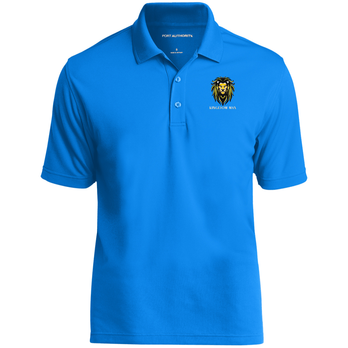 KINGDOM MAN Jersey Polo Shirt (White Logo Accent)