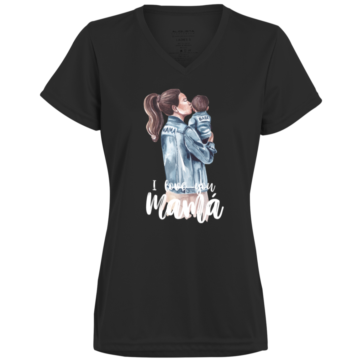 I LOVE YOU MOMMA Moisture-Wicking V-Neck Tee (Boy)