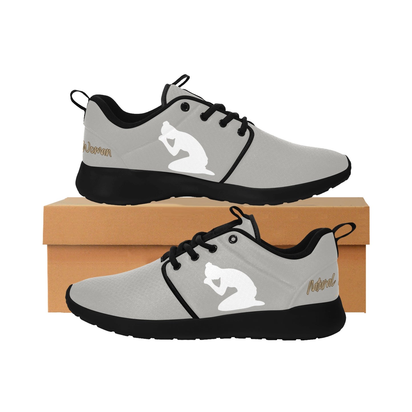 Natural Woman PRAY (WL) GRAY w/ Black Sole Sneakers