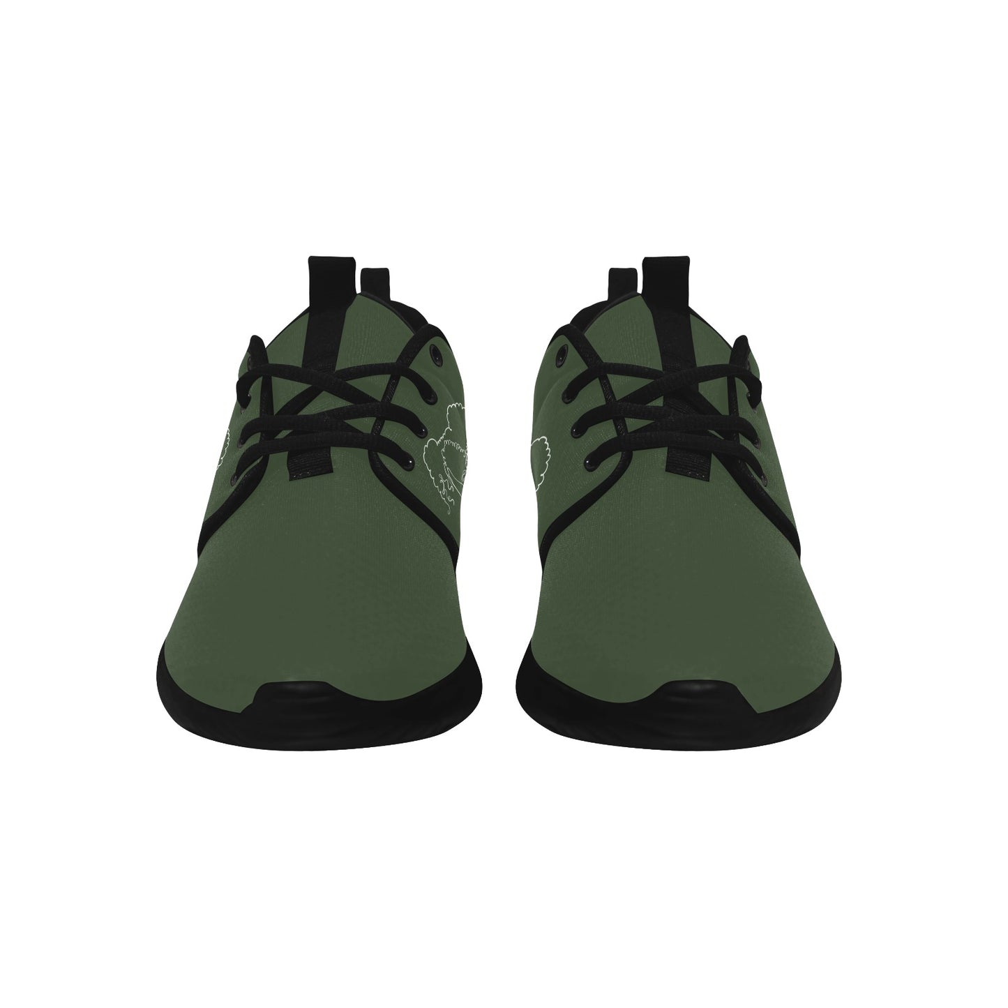 Natural Woman TWIN PUFFS (WL) DARK GREEN w/ Black Sole Sneakers