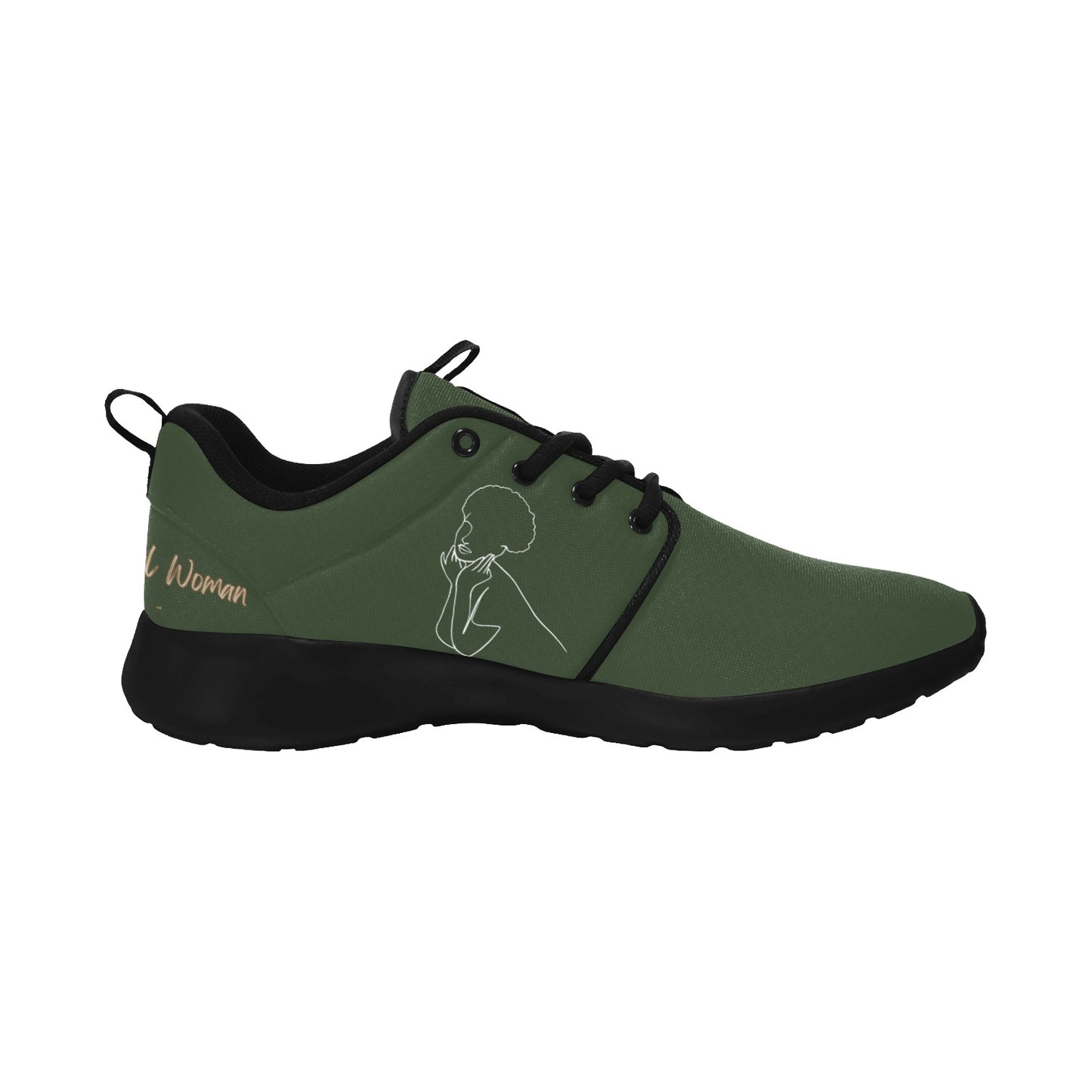 Natural Woman CUTE AFRO (WL) DARK GREEN w/ Black Sole Sneakers