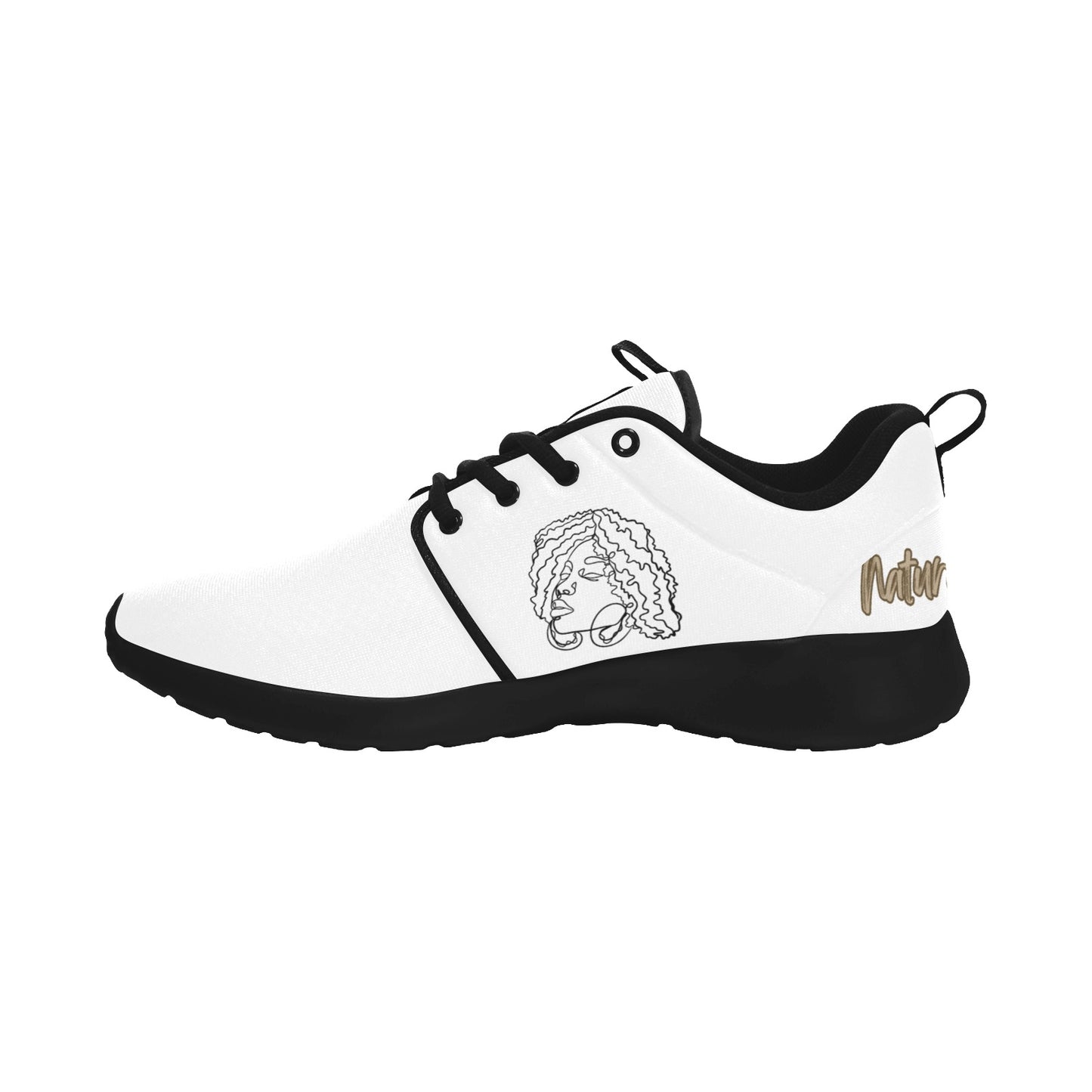 NATURALLY ME (BL) WHITE w/ Black Sole Sneakers