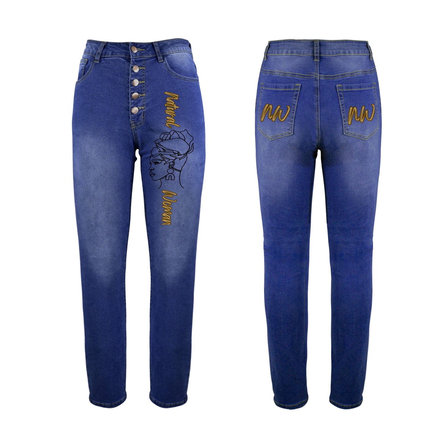 Natural Woman FLOWER WRAP (BL) Crafted Women's Denim Jeans