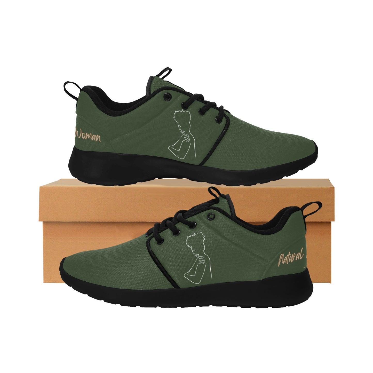 Natural Woman SASSY (WL) DARK GREEN w/ Black Sole Sneakers