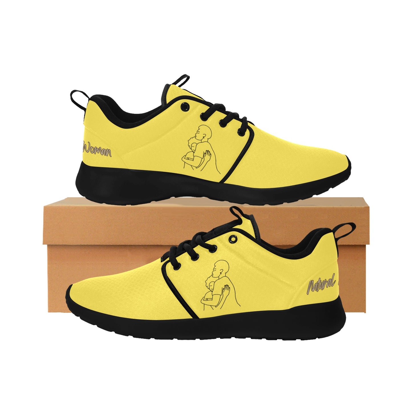 Natural Woman SAFE WITH MOMMA (BL) YELLOW w/ Sole Sneakers