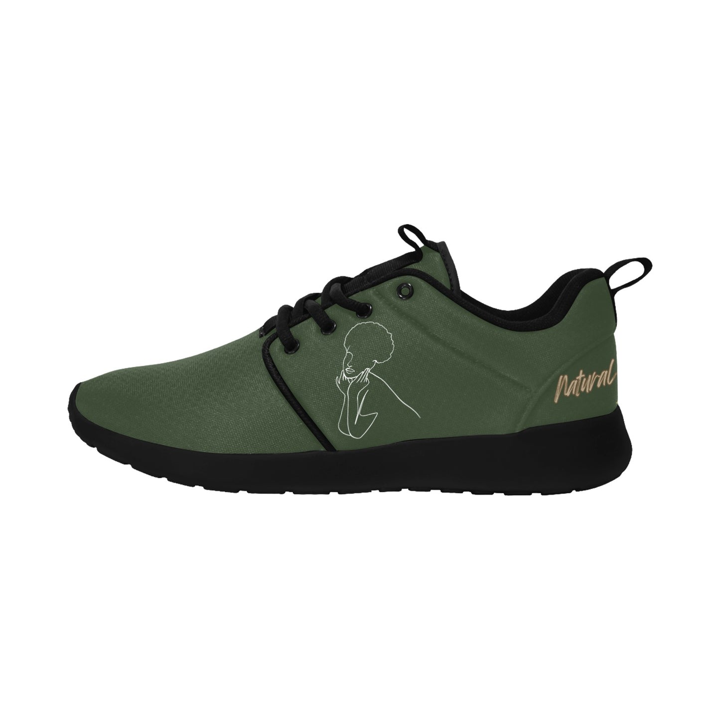 Natural Woman CUTE AFRO (WL) DARK GREEN w/ Black Sole Sneakers