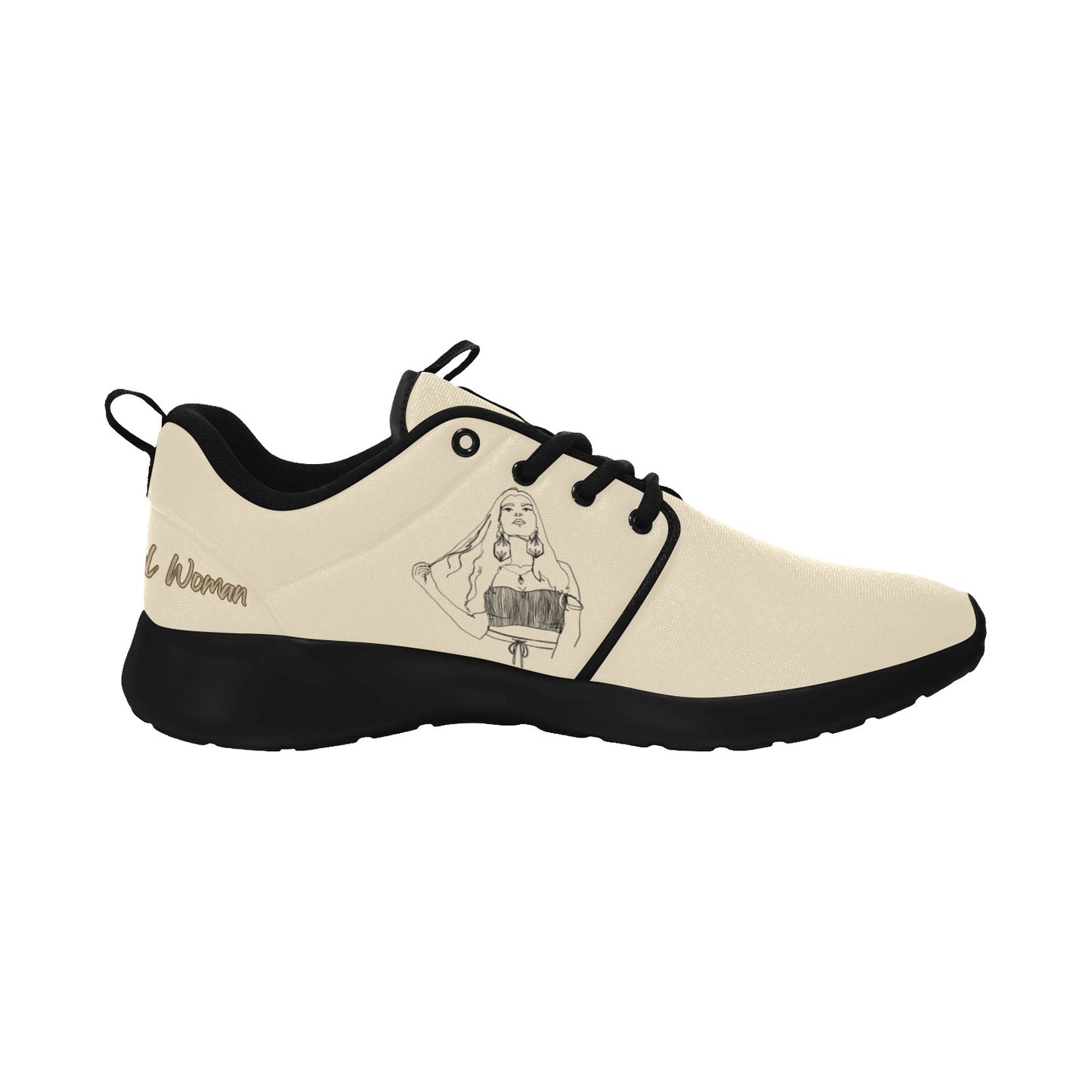 Natural Woman THINKING (BL) CREAM w/ Black Sole Sneakers