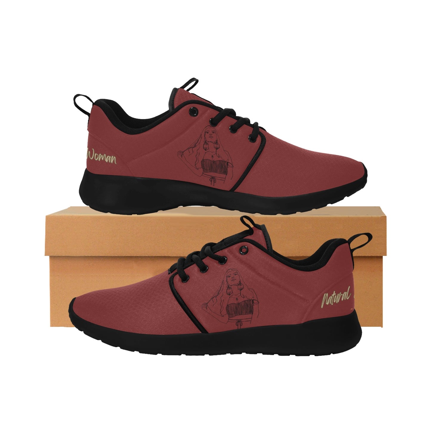 Natural Woman THINKING (BL) MAROON w/ Black Sole Sneakers