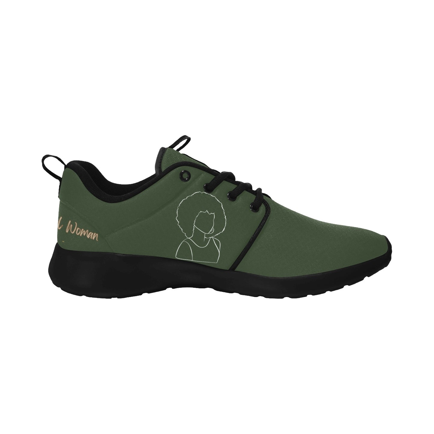 Natural Woman AFRO (WL) DARK GREEN w/ Black Sole Sneakers