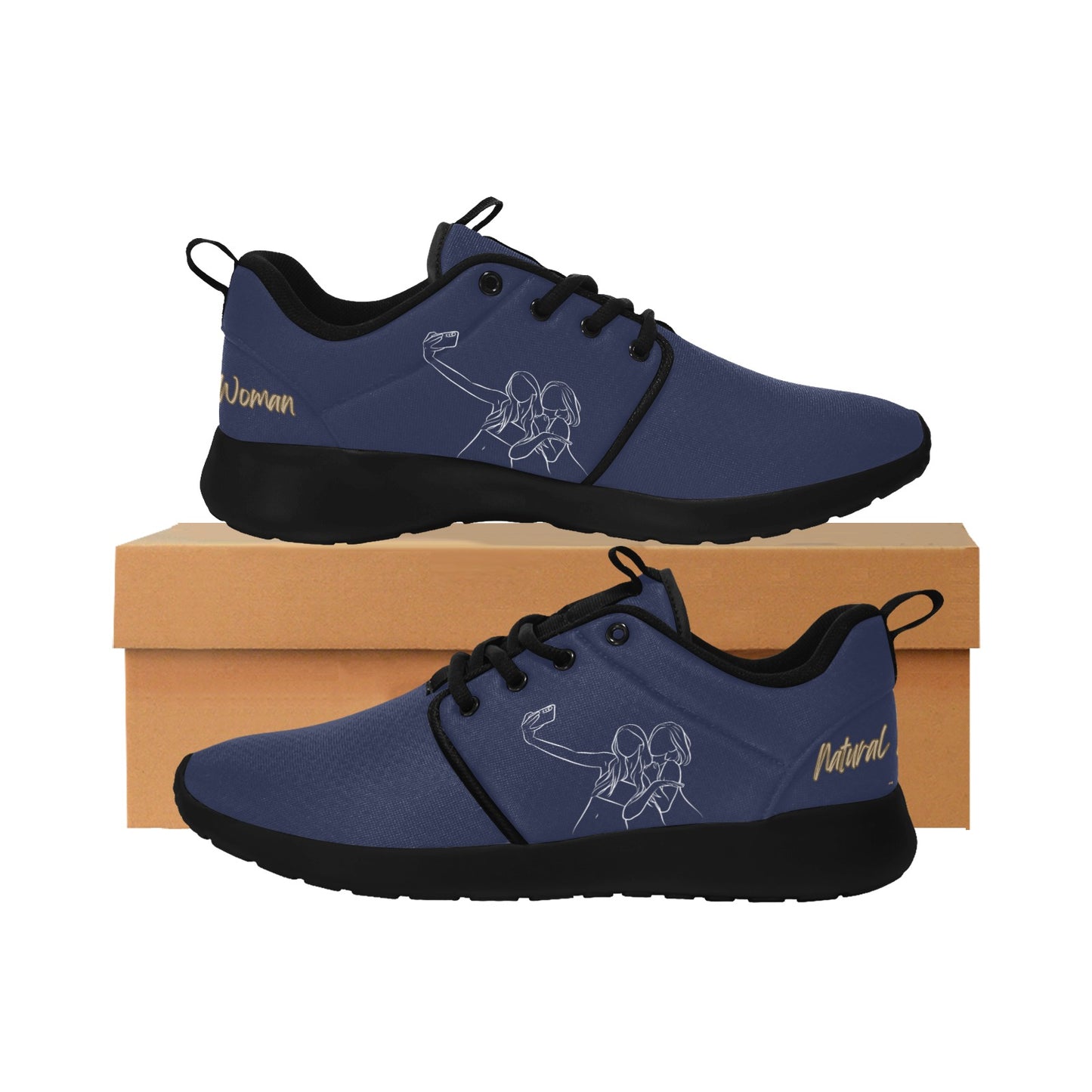 Natural Women FRIENDS SELFIE (WL) ROYAL w/ Black Sole Sneakers
