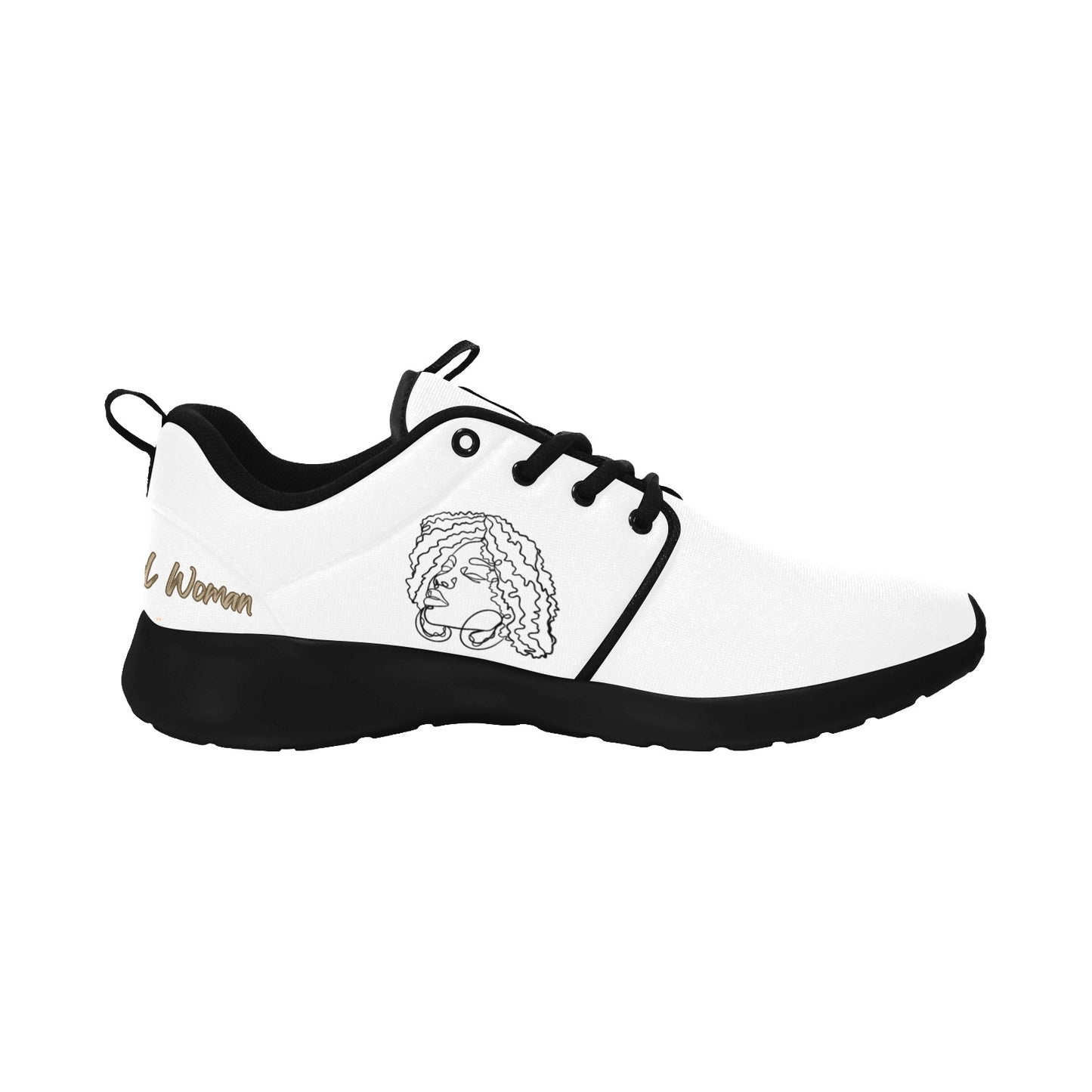 NATURALLY ME (BL) WHITE w/ Black Sole Sneakers