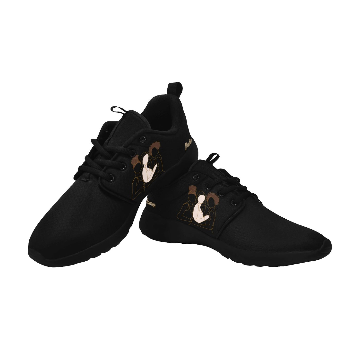 Natural Women FRIENDS (WL) BLACK w/ Black Sole Sneakers