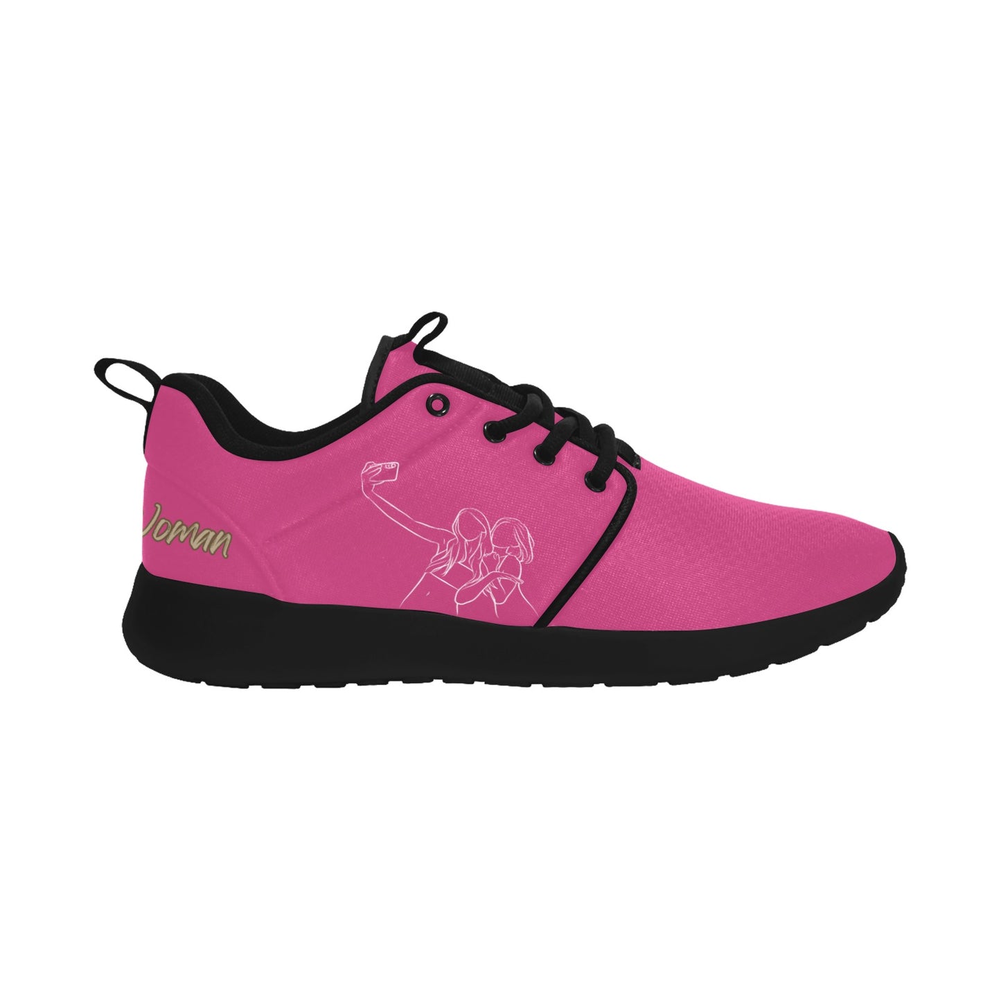 Natural Women FRIENDS SELFIE (WL) NEON PINK w/ Black Sole Sneakers