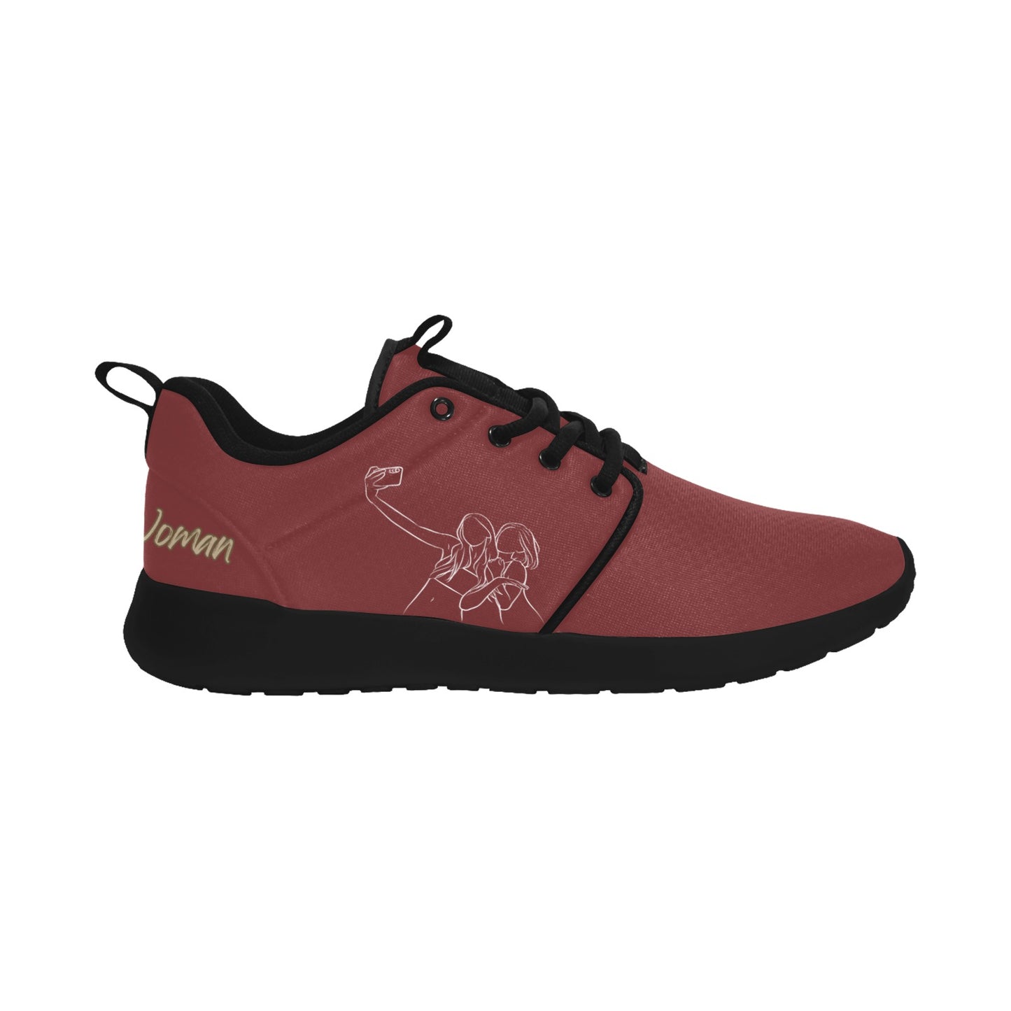 Natural Women FRIENDS SELFIE (WL) MAROON w/ Black Sole Sneakers