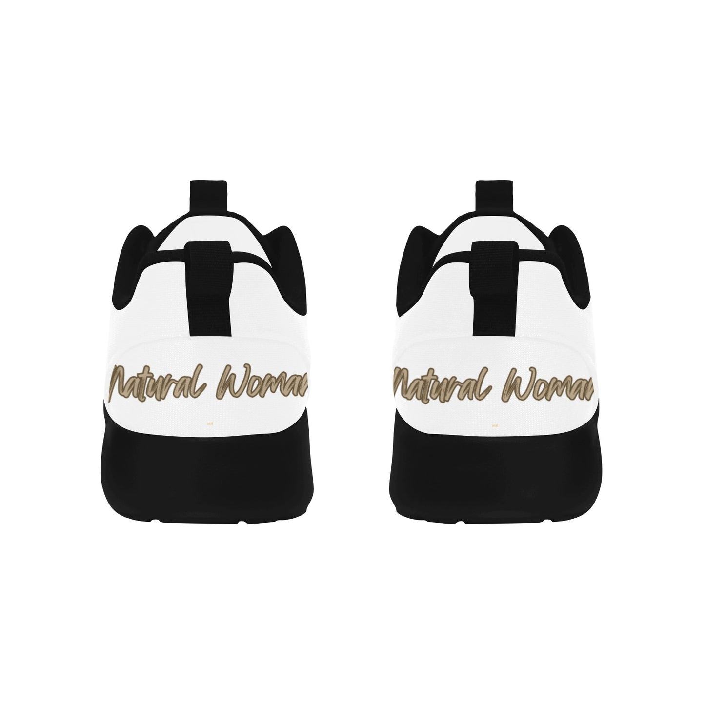 Natural Woman TWIN PUFFS (BL) WHITE w/ Black Sole Sneakers