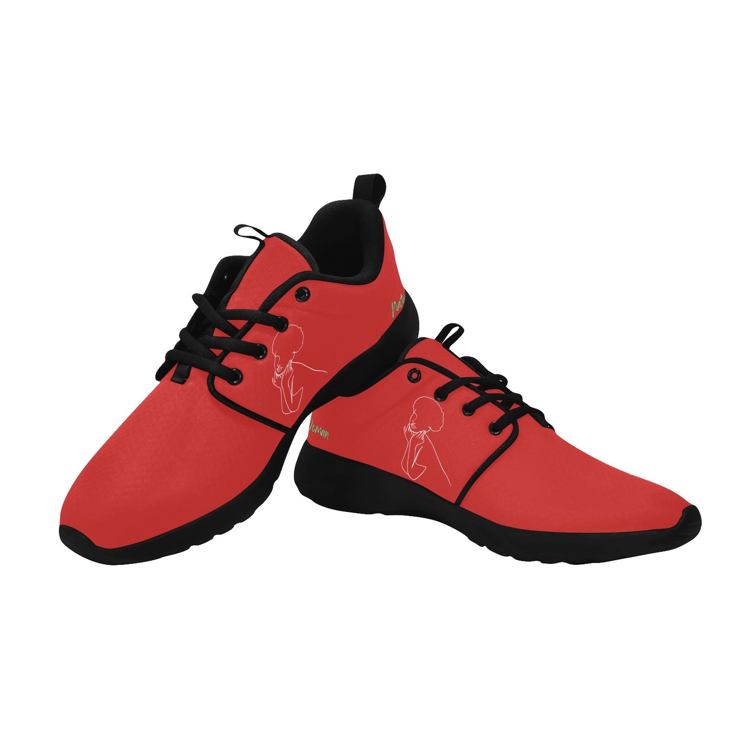 Natural Woman CUTE AFRO (WL) RED w/ Black Sole Sneakers