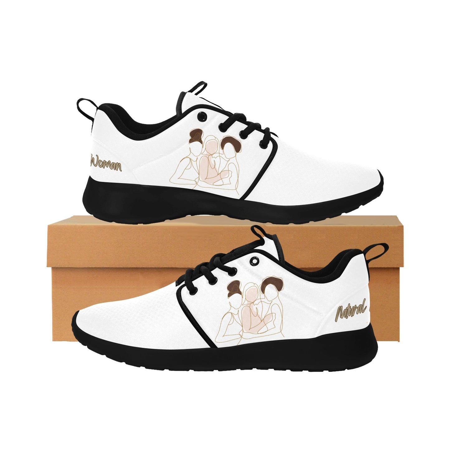 Natural Women FRIENDS (WL) WHITE w/ Black Sole Sneakers