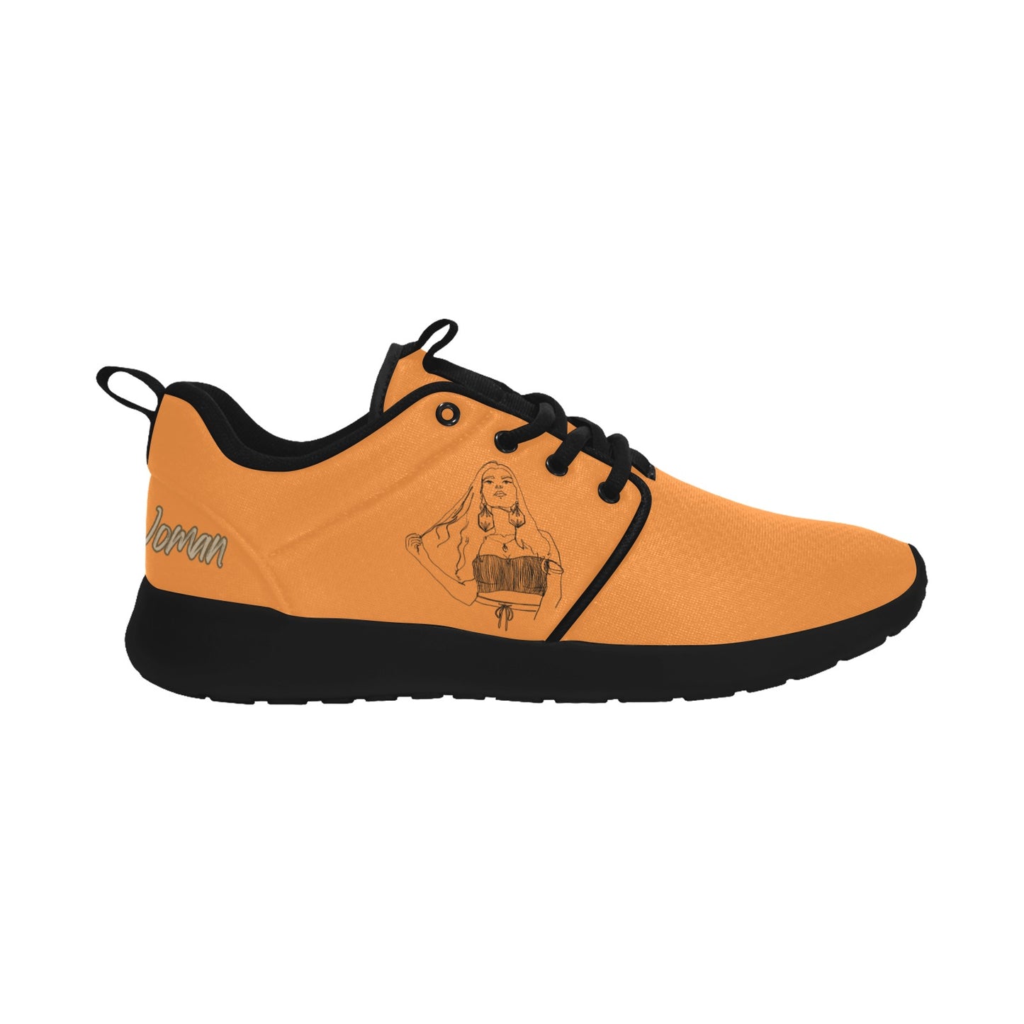 Natural Woman THINKING (BL) ORANGE w/ Black Sole Sneakers